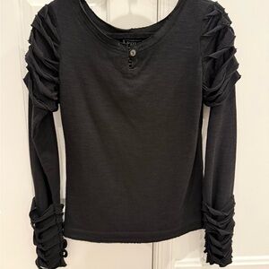 Brand New PSYLO Black Long Sleeve Modern Design Top